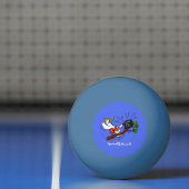 Funny cockatoo speelt rockgitaar cartoon pingpongbal (Net)