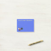 Funny cockatoo speelt rockgitaar cartoon post-it® notes (Op bureau)