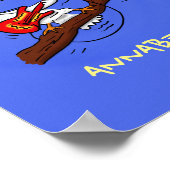 Funny cockatoo speelt rockgitaar cartoon poster (Hoek)