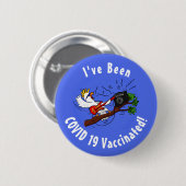 Funny cockatoo speelt rockgitaar cartoon ronde button 5,7 cm (Voorkant /achterkant)