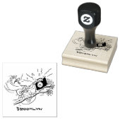 Funny cockatoo speelt rockgitaar cartoon rubberstempel (Gestempeld)