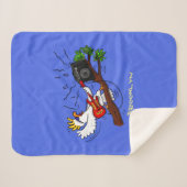 Funny cockatoo speelt rockgitaar cartoon sherpa deken (Voorkant (horizontaal))