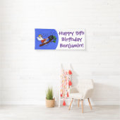 Funny cockatoo speelt rockgitaar cartoon spandoek (Insitu)