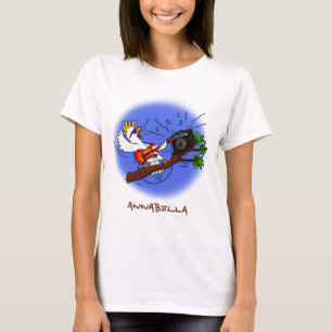 Funny cockatoo speelt rockgitaar cartoon t-shirt