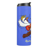 Funny cockatoo speelt rockgitaar cartoon thermosbeker (Gedraaid links)