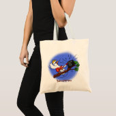 Funny cockatoo speelt rockgitaar cartoon tote bag (Voorkant (product))