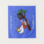 Funny cockatoo speelt rockgitaar cartoon wandkleed (Voorkant)
