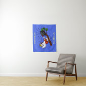 Funny cockatoo speelt rockgitaar cartoon wandkleed (In situ)