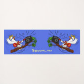 Funny cockatoo speelt rockgitaar cartoon yogamat (Achterkant (horizontaal))