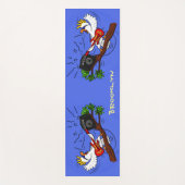 Funny cockatoo speelt rockgitaar cartoon yogamat (Voorkant)