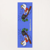 Funny cockatoo speelt rockgitaar cartoon yogamat (Achterkant)