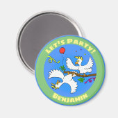 Funny cockatoos party cartoon magneet (Voorkant / Achterkant)