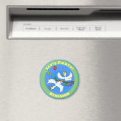 Funny cockatoos party cartoon magneet (Insitu (Vaatwasser))