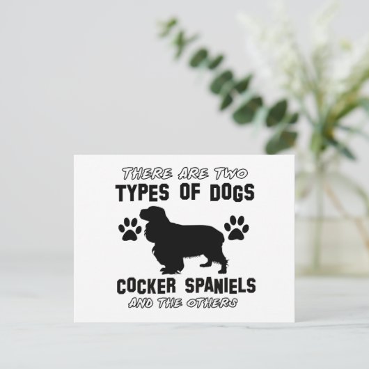 Funny cocker spaniel design briefkaart (Staand voorkant)