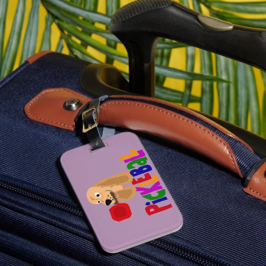Funny Cocker Spaniel met Pickleball Paddle Bagagelabel (Voorkant Insitu 1)