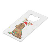 Funny Cocker Spaniel Reindeer Kersthond Creditkaart Flessenopener (Achterkant Gekanteld)
