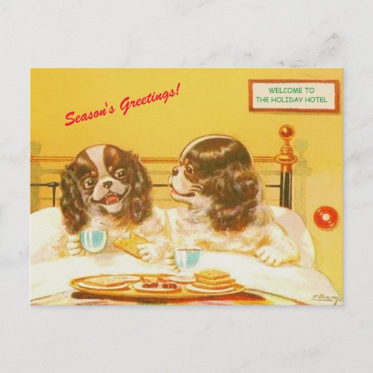Funny Cocker Spaniels in Bed  Holiday copy Briefkaart (Voorkant)