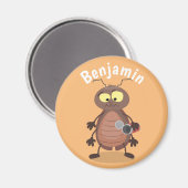 Funny cockroach cartoon illustratie magneet (Voorkant / Achterkant)