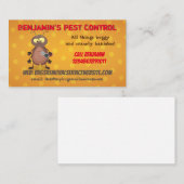 Funny cockroach insect pest control business visitekaartje (Voorkant / Achterkant)