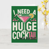 Funny Cocktail card– I Need A Huge Cocktail Kaart (Gele Bloem)