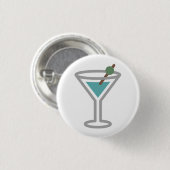 Funny Cocktail Martini Emoji Ronde Button 3,2 Cm (Voorkant /achterkant)