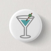 Funny Cocktail Martini Emoji Ronde Button 3,2 Cm (Voorkant)