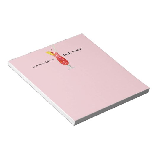 Funny Cocktail "van het bureau/de bar van" Notitieblok (Schuin)