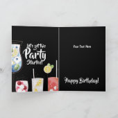 Funny Cocktails, Drinking Birthday Card Kaart (Binnen)