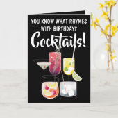 Funny Cocktails, Drinking Birthday Card Kaart (Gele Bloem)