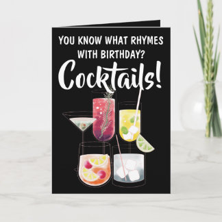 Funny Cocktails, Drinking Birthday Card Kaart