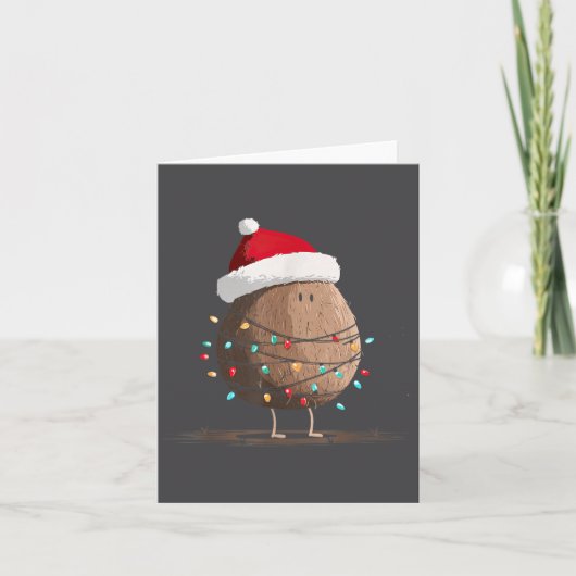 Funny Coconut Christmas Graphics Lights Lover Kaart (Voorkant)