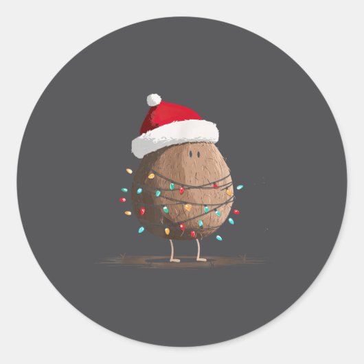 Funny Coconut Christmas Graphics Lights Lover  Ronde Sticker (Voorkant)