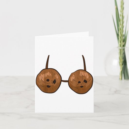 Funny Coconut Summer Coconuts Bra Funny Halloween  Kaart (Voorkant)