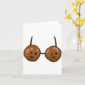 Funny Coconut Summer Coconuts Bra Funny Halloween  Kaart (Gele Bloem)