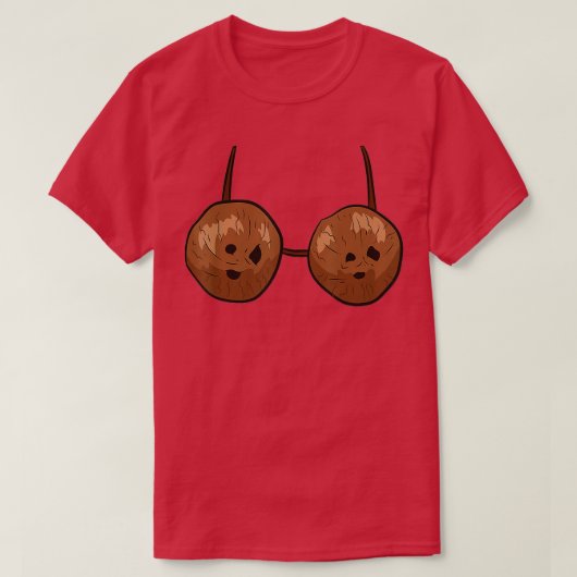 Funny Coconut Summer Coconuts Bra Funny Halloween T-shirt (Design voorkant)