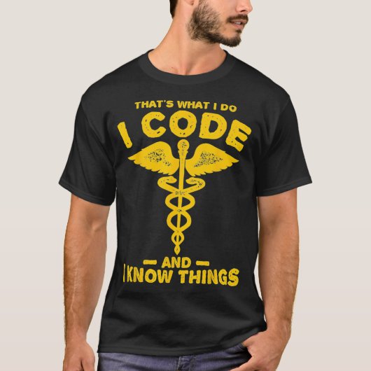 Funny Code en weet van de medische klinische code  T-shirt (Voorkant)