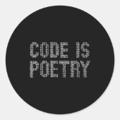 Funny Code Is Etry Saying Quote Programer Gift Ronde Sticker (Voorkant)