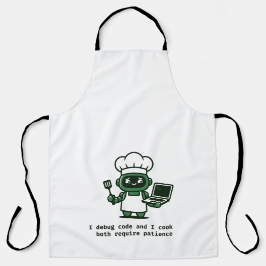 Funny Coder Apron — I Cook Like I Code Schort (Voorkant)