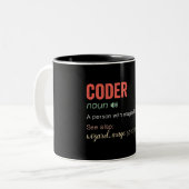 Funny Coder Definition Two-Tone Coffee Mok (Voorkant links)