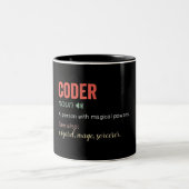 Funny Coder Definition Two-Tone Coffee Mok (Center)