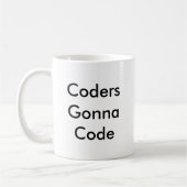 Funny Coder Gift "Coders Gonna Code" Koffiemok (Links)