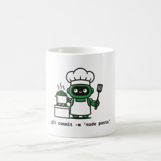 Funny Coder Mug — git commit made pasta Koffiemok