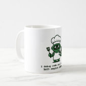 Funny Coder Mug — I Debug Code and I Cook Koffiemok (Voorkant links)