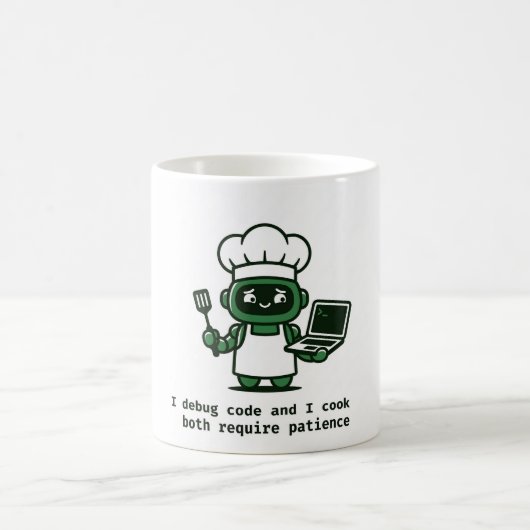 Funny Coder Mug — I Debug Code and I Cook Koffiemok (Center)