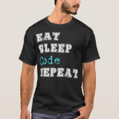 Funny Coding Code Eat Sleep Repo Coder Software T-shirt (Voorkant)