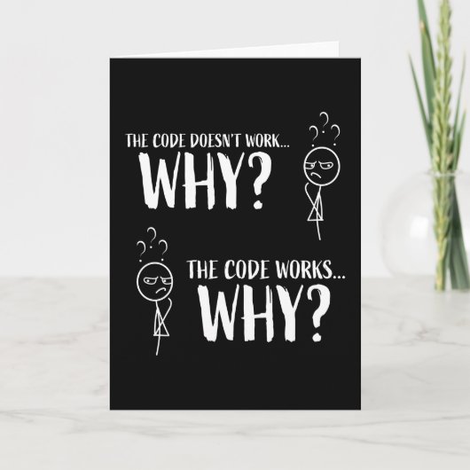 Funny Coding Programmer Gift voor Geek Kaart (Voorkant)