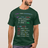 Funny Coding Python Class Eat Code Sleep T-shirt (Voorkant)