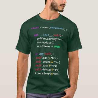 Funny Coding Python Class Eat Code Sleep T-shirt