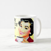 FUNNY COFFE MOK, VINTAGE KOFFIEMOK (Voorkant rechts)