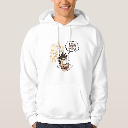 Funny Coffee Addict Energetic Cartoon HoodiT-Shirt Hoodie (Voorkant)